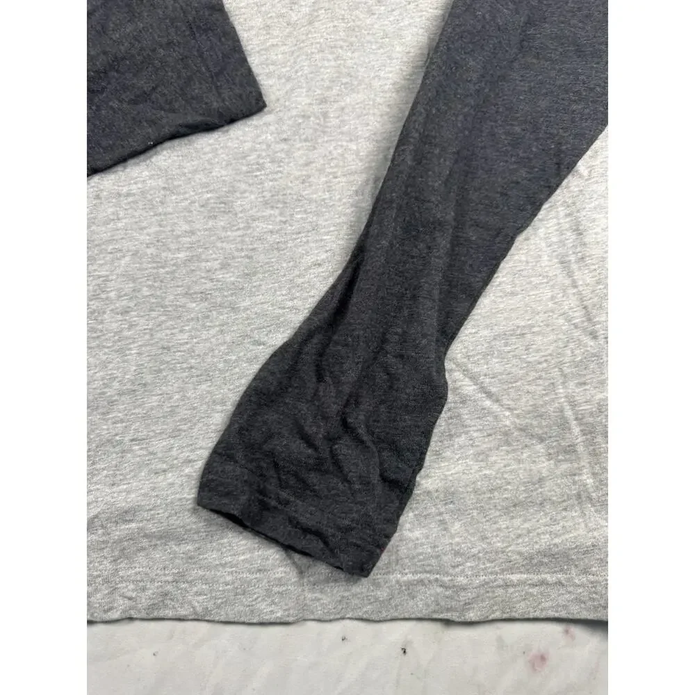 Jordan Long Sleeve Henley Shirt Gray Charcoal Raglan Men’s Size M
